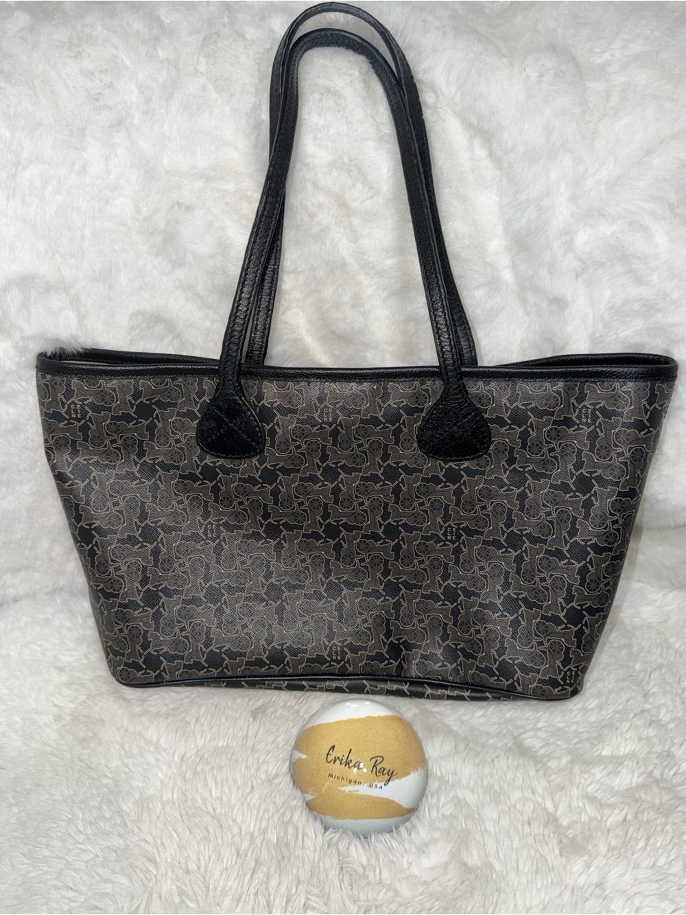 Celine Classic Black Patterned Tote Bag- GOOD CONDITION